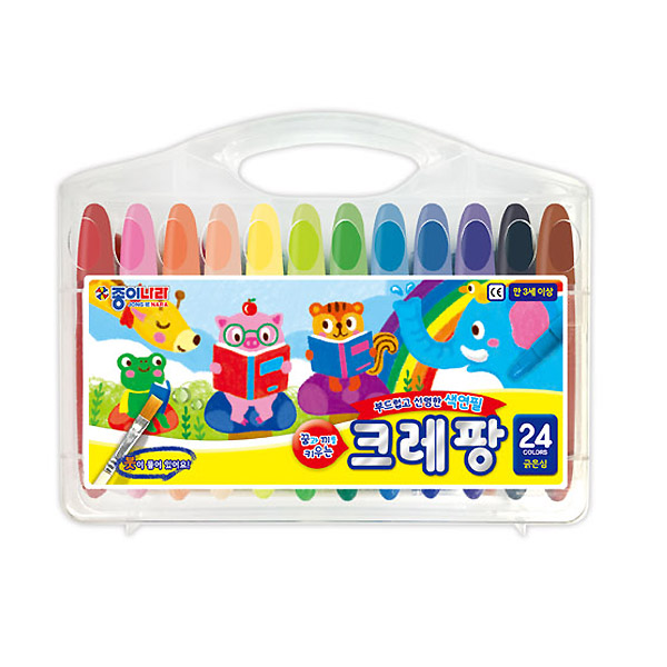 종이나라 크레팡 24색 굵은심 색연필 채색용품