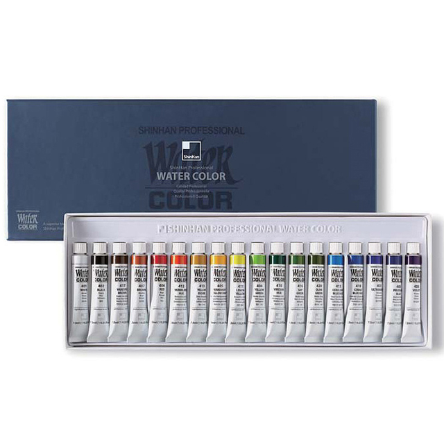 신한 전문가용 수채화물감 7.5ml 18색