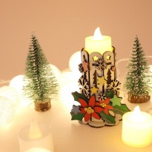 우드 DIY 크리스마스 무드등 촛대 LED 촛불포함