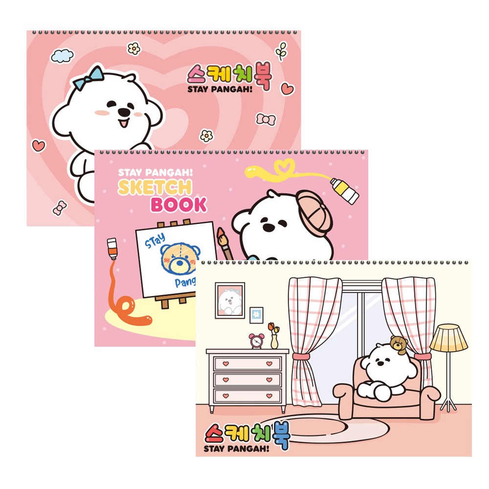 기다려빵아 1000 스케치북 여아용 5권 1팩 랜덤발송